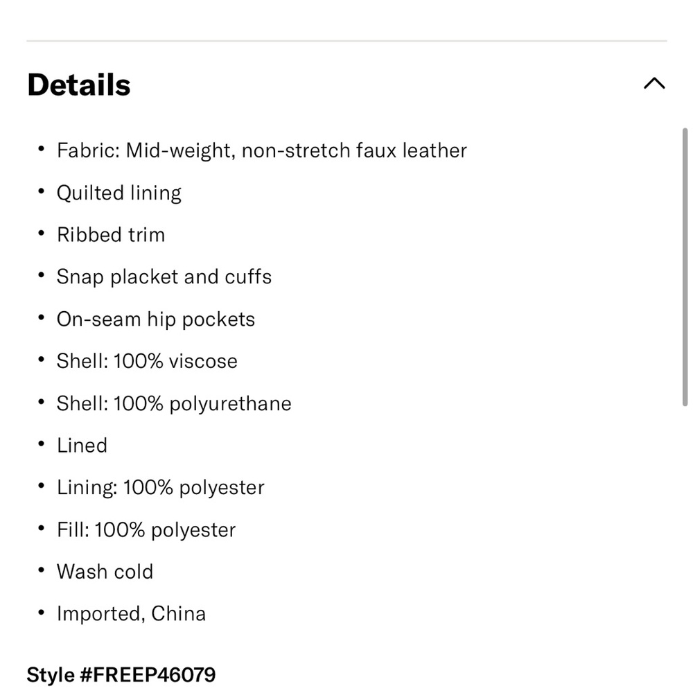 Free People Wild Rose Vegan Leather Bomber Jacket - Picture 9 of 9